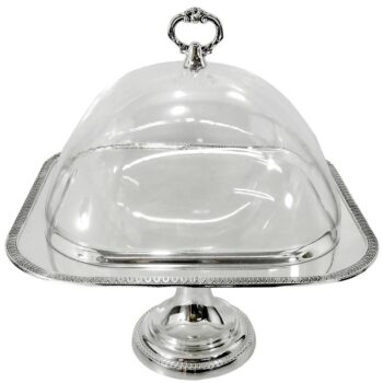 Aluguel de Prato Quadrado com Pé e Cúpula