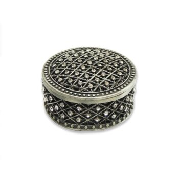 Aluguel de Porta Jóia Redondo Prata Strass