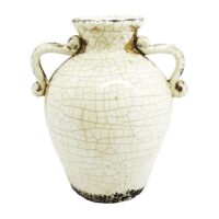 Aluguel de Vaso Decorativo de Cerâmica Branco 25cm