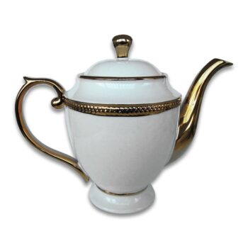 Aluguel de Bule Branco com Relevo Dourado