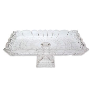Aluguel de Prato com Pé Retangular Cristal