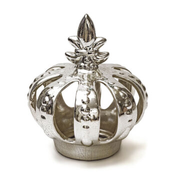 Aluguel de Coroa Decorativa de Cerâmica Prata 18cm