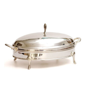 Aluguel de Rechaud Oval Prata 45x27cm
