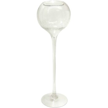 Aluguel de Castiçal com Pé Alto Crackle Vidro