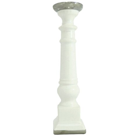 Aluguel de Candelabro Branco de Cerâmica 39cm