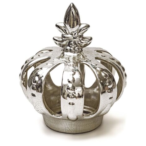 Aluguel de Coroa Decorativa em Cerâmica Prata 23cm