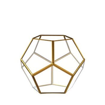 Aluguel de Vaso Terrário de Vidro com Latão Dourado