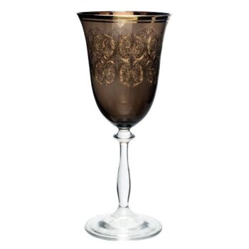 Aluguel de Taça de Água Fumê com Borda Ouro