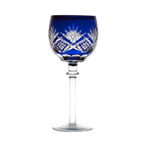 Aluguel de Taça de Vinho Azul em Cristal Lapidado 370ml