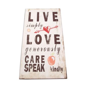 Aluguel de Placa Decorativa Live Simply