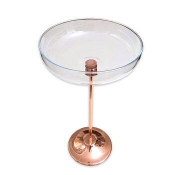 Aluguel de Bowl de Vidro Médio com Pé Cobre
