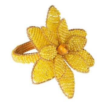 Aluguel de Anel de Guardanapo Miçanga Flor Amarela