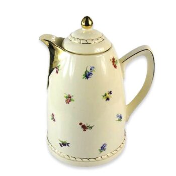 Aluguel de Garrafa Térmica de Porcelana Floral Prata