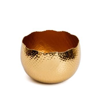 Aluguel de Cachepot Dourado Martelado P 12x7,5cm