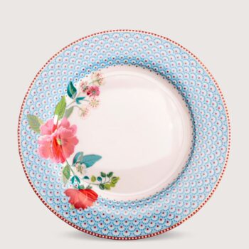 Aluguel de Prato de Mesa Borda Azul Flores Pip Studio
