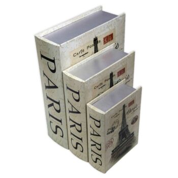 Aluguel de Kit Decorativo de Livros Paris 3 Peças