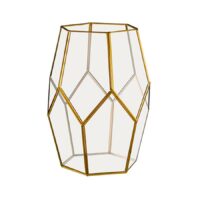 Aluguel de Vaso Terrário de Vidro com Latão Dourado G 27x20cm