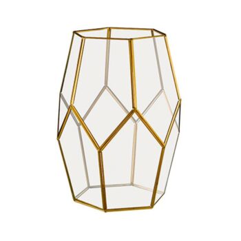 Aluguel de Vaso Terrário de Vidro com Latão Dourado