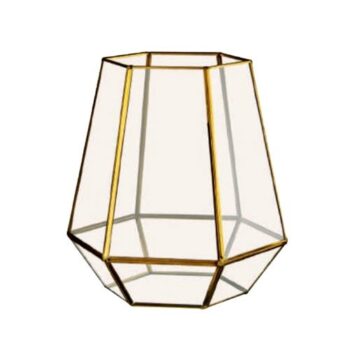 Aluguel de Vaso Terrário de Vidro com Latão Dourado