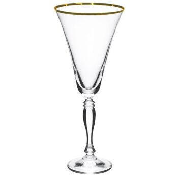Aluguel de Taça de Água em Cristal com Borda Ouro
