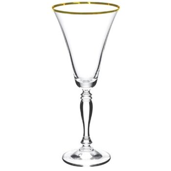 Aluguel de Taça de Vinho Tinto em Cristal com Borda Ouro