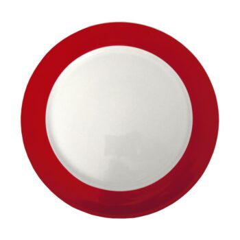 Aluguel de Prato de Sobremesa com Borda Vermelha