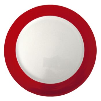 Aluguel de Prato de Mesa Borda Vermelha 28cm
