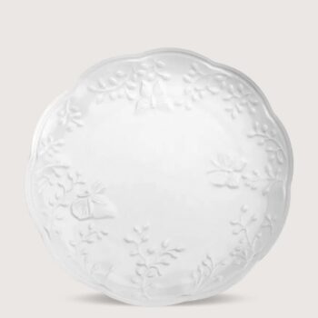 Aluguel de Prato de Mesa Borboletas Branco