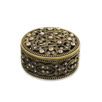 Aluguel de Porta Jóia Redondo Ouro Velho Strass