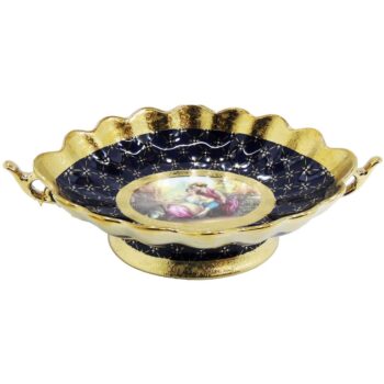 Aluguel de Centro de Mesa Porcelana Azul Royal e Dourado