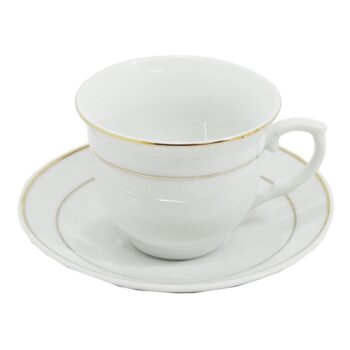 Aluguel de Xícara de Café em Porcelana com Filete Dourado