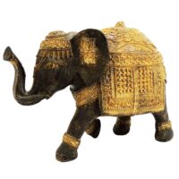 Aluguel de Elefante Decorativo de Resina Dourado 28cm