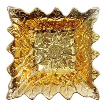 Aluguel de Petisqueira Decorativa Quadrada Dourada