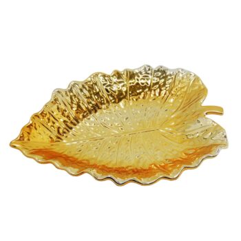 Aluguel de Petisqueira Decorativa Folha Dourada