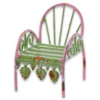 Aluguel de Mini Cadeira Decorativa Rosa e Verde 6x6cm