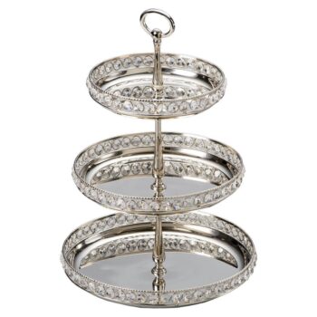 Aluguel de Prato Marina Metal com Cristal 3 Andares