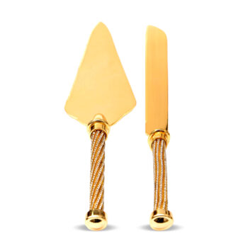 Aluguel de Espátula para Bolo Dourada com Cabo em Strass