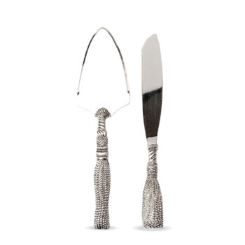 Aluguel De Espátula Para Bolo Com Cabo Cordão Prata