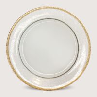 Aluguel de Prato de Mesa Branco com Borda Ouro Wolff