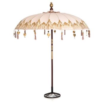 Aluguel de Ombrelone Decorativo Bege e Dourado