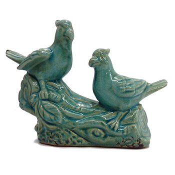 Aluguel de Pássaro Decorativo Tronco de Cerâmica Turquesa