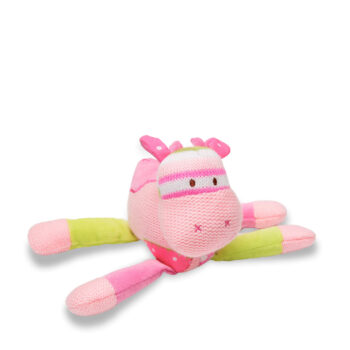 Aluguel de Vaquinha Decorativa Feliz em Tricô Rosa