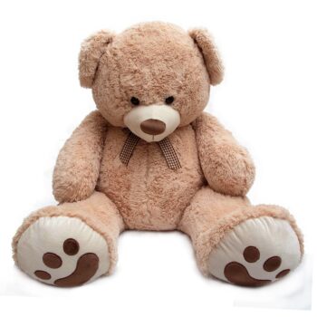 Aluguel de Urso Decorativo Bruno em Pelúcia Bege Médio