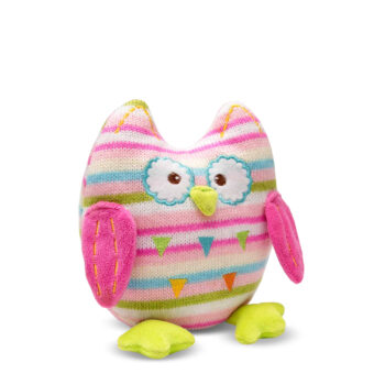 Aluguel de Coruja Decorativa Feliz em Pelúcia Rosa