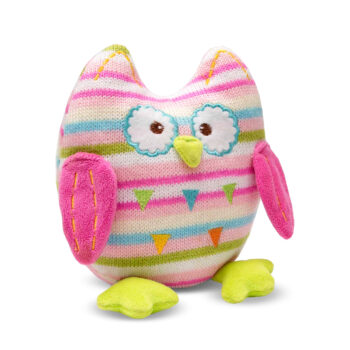 Aluguel de Coruja Decorativa Feliz em Pelúcia Rosa