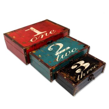 Aluguel de Kit de Caixas Decorativas Números 3 Peças