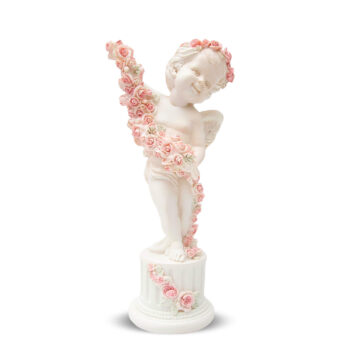 Aluguel de Anjo Decorativo Em Pé com Colar de Flores
