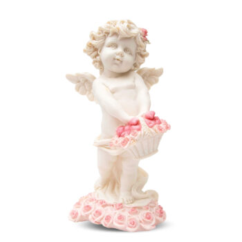 Aluguel de Anjo Decorativo Em Pé com Cesto de Coração
