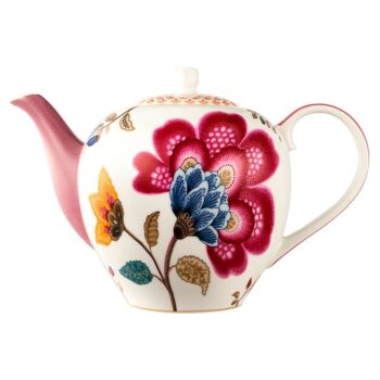 Aluguel de Bule de Café Branco Floral Pip Studio