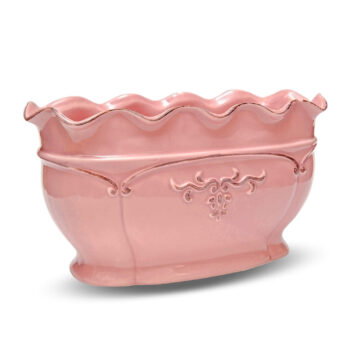 Aluguel de Cachepot Rosa Ondulado Baixo